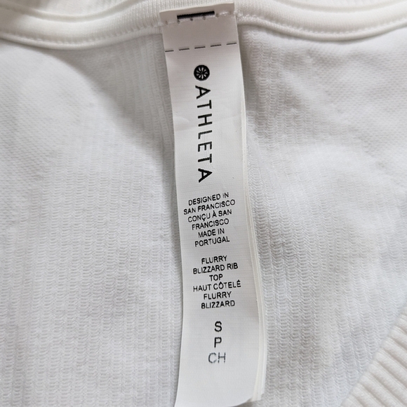 Athleta white Flurry Blizzard Rib long sleeve top S - Picture 8 of 9